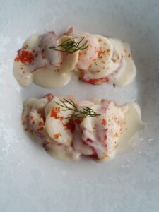 Lobster with apple
