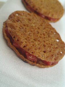 Pan-Fried Sourdough Cracker with finely chopped Dutch grass-fed beef tartare and ssamjang