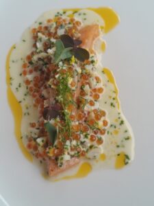 Beekridder (Freshwater Fish) with koji sauce and sea snails