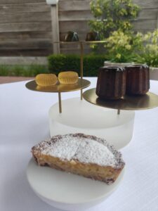 Canelés - Gooseberry Frangipane Tart - Limoncello Chocolate Bonbon - Bergamot Pâte de Fruit (French fruit jelly)