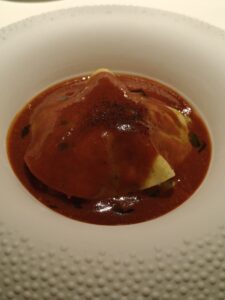 Raviolo aperto all’astice | Open Raviolo of European Lobster, Ricotta, Burnt Citrus