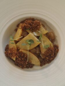 Stone Bass, Nectarine & Almond