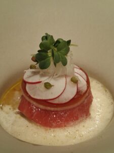 Bluefin tuna "Otoro" - finger lime - yuzu kosho