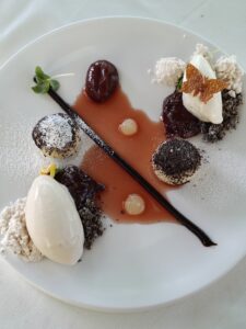 Plum, Sour Cream, Poppy Seed – A combination of cold & hot, ice, and crunch textures.