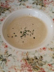 Parsnip soup with apple chutney